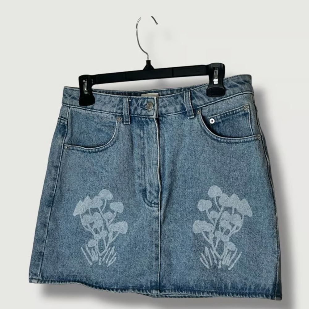 Obey Blue Denim Mini Skirt Size 27